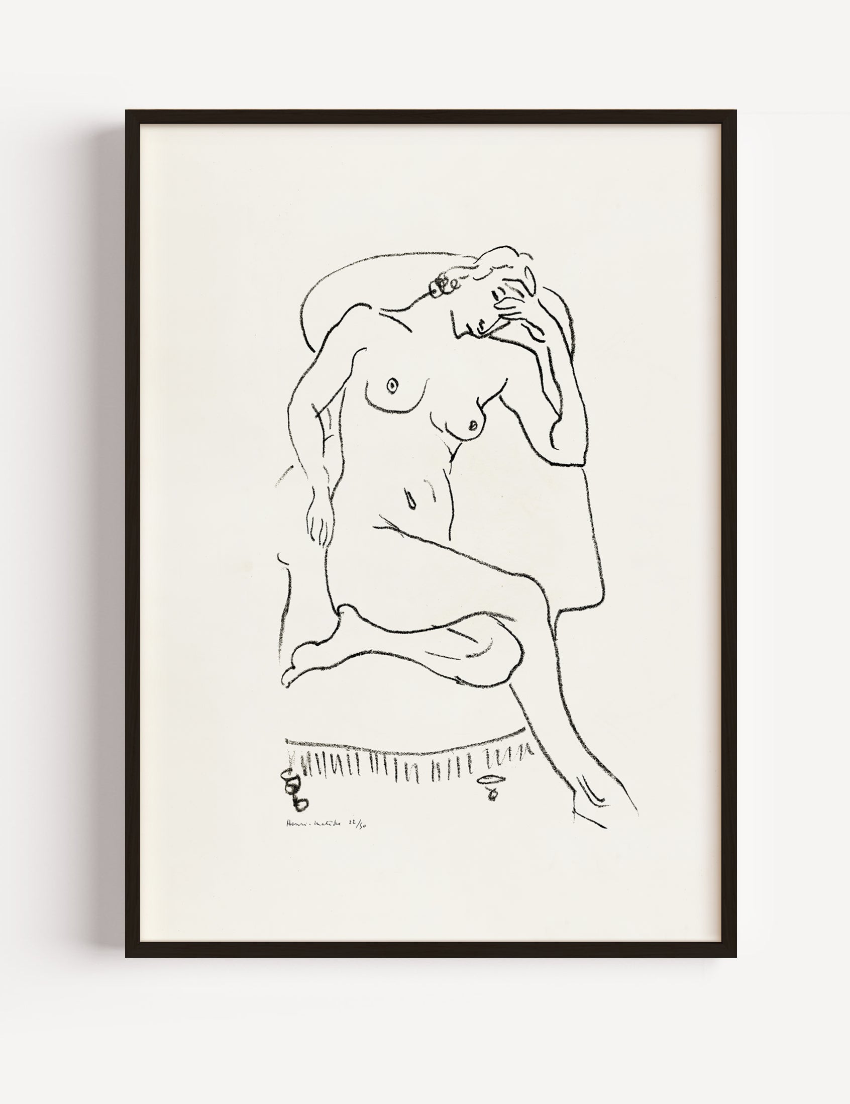 Nude sitting in a chair (1922) by Henri Matisse poster