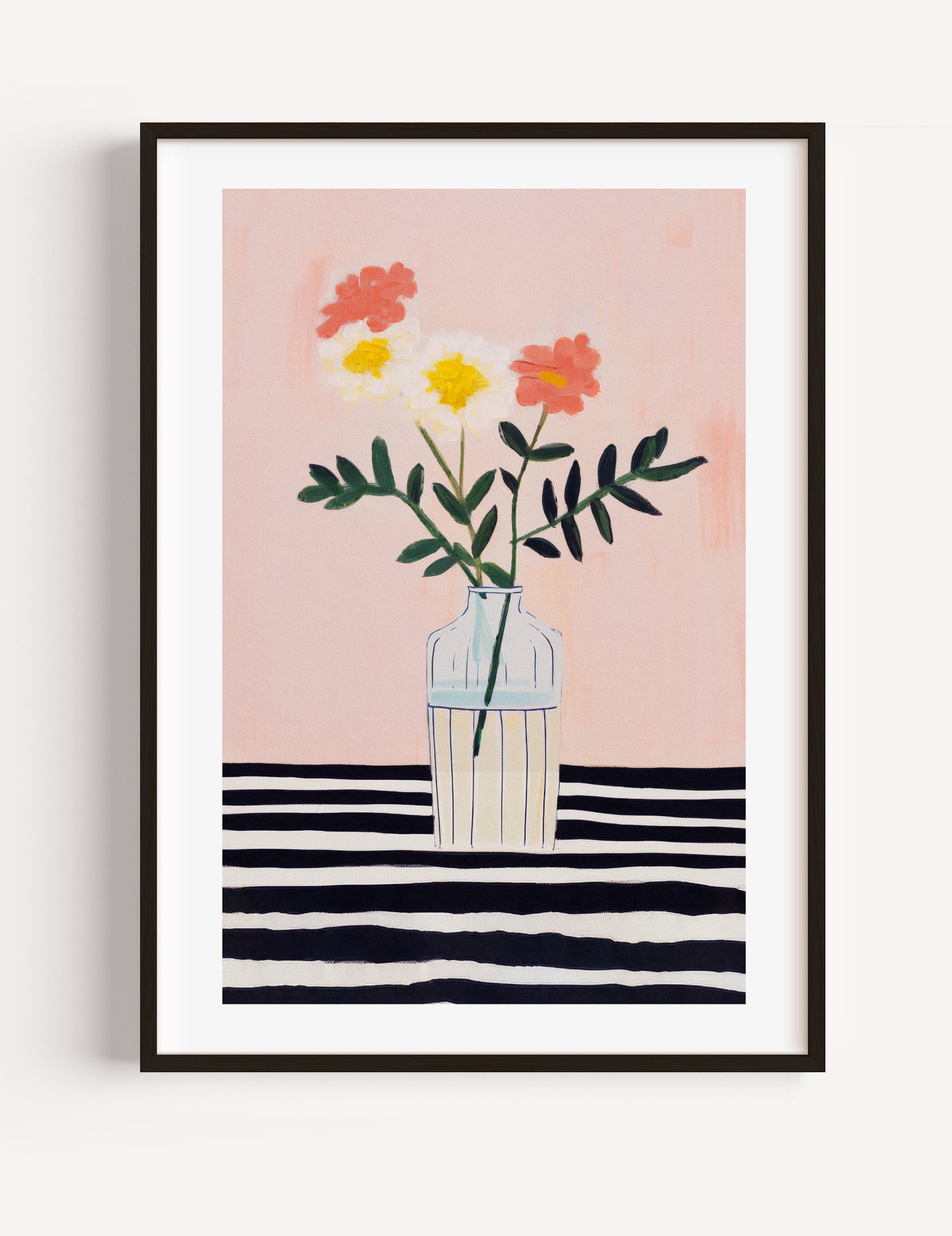 Glass Vase with flowers Poster