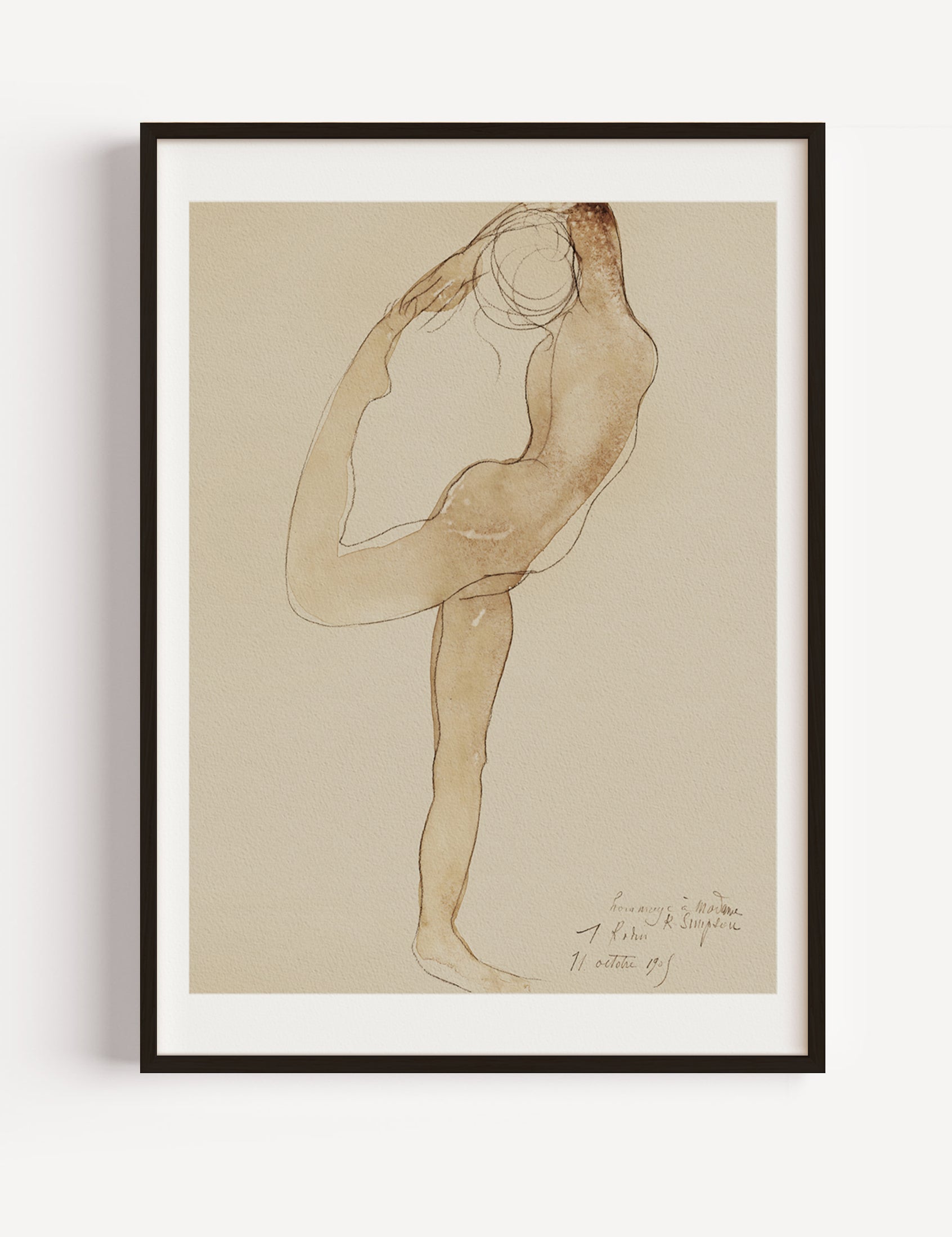 Nude female figure by Auguste Rodin II Poster