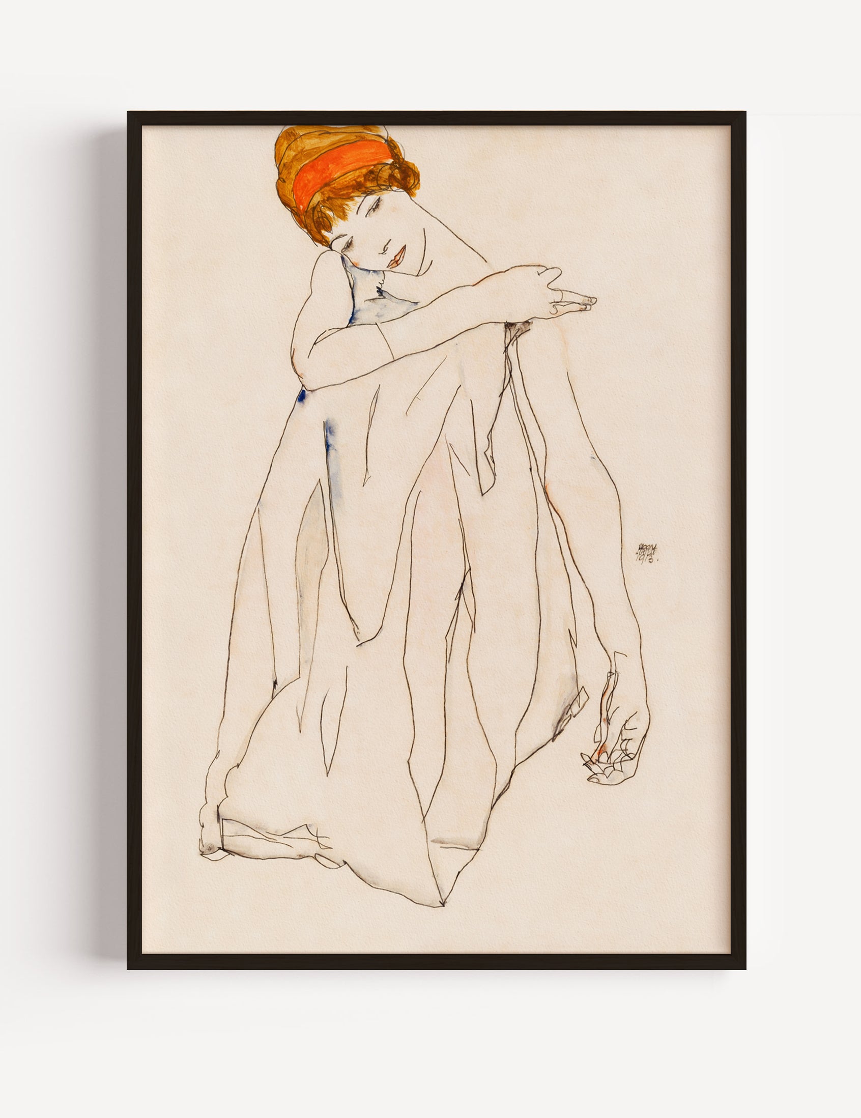 Sitting Woman by Egon Schiele Poster