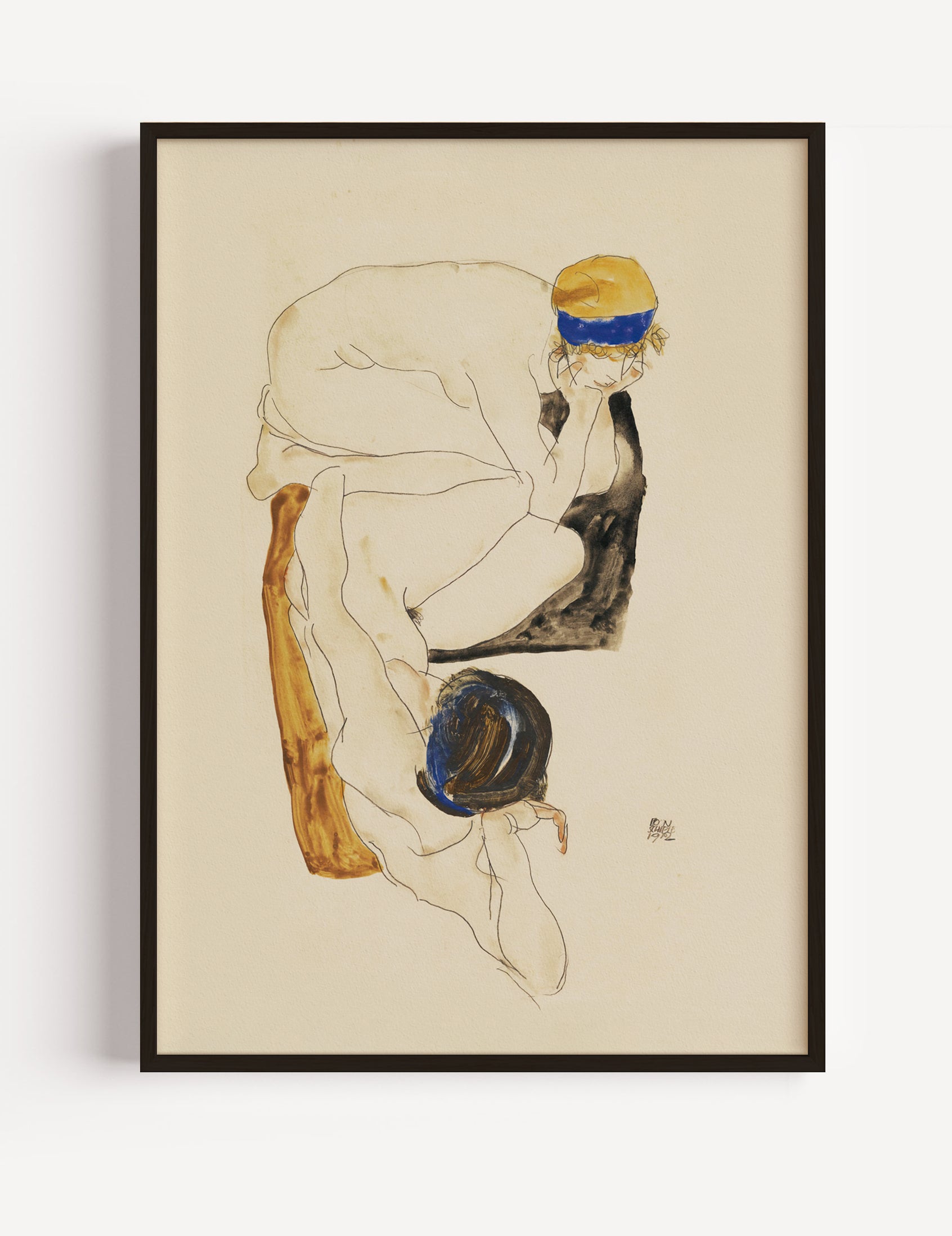 Two Women by Egon Schiele, 1913 Poster