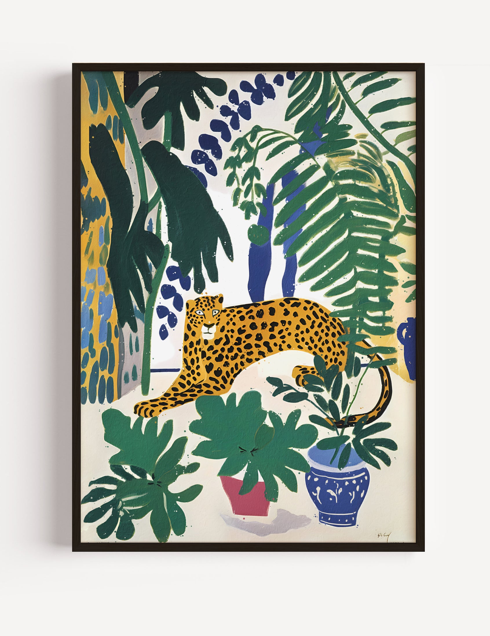 Leopard in Winter Garden by Studio Manufaktura Poster