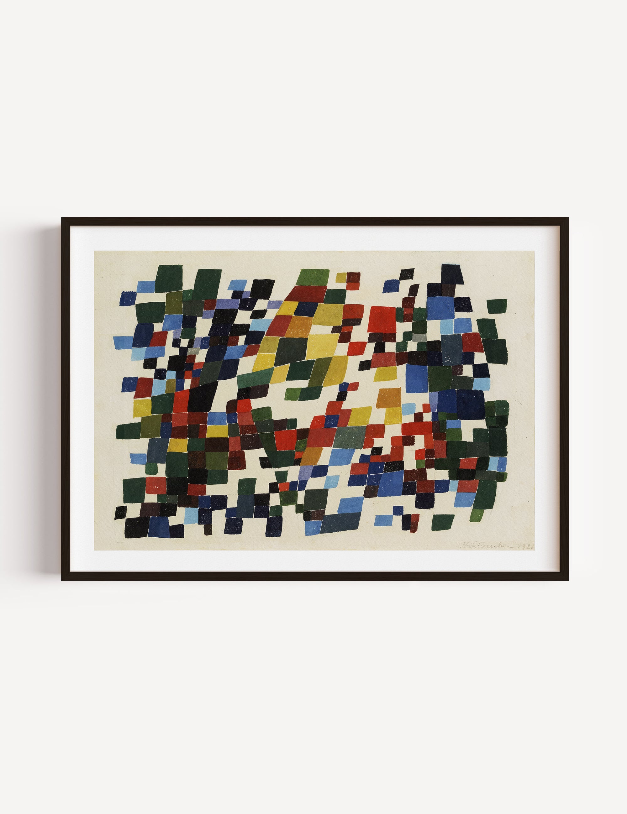 Composition on Overlapping Coloured Square by Sophie Taeuber-Arp, 1921 Poster