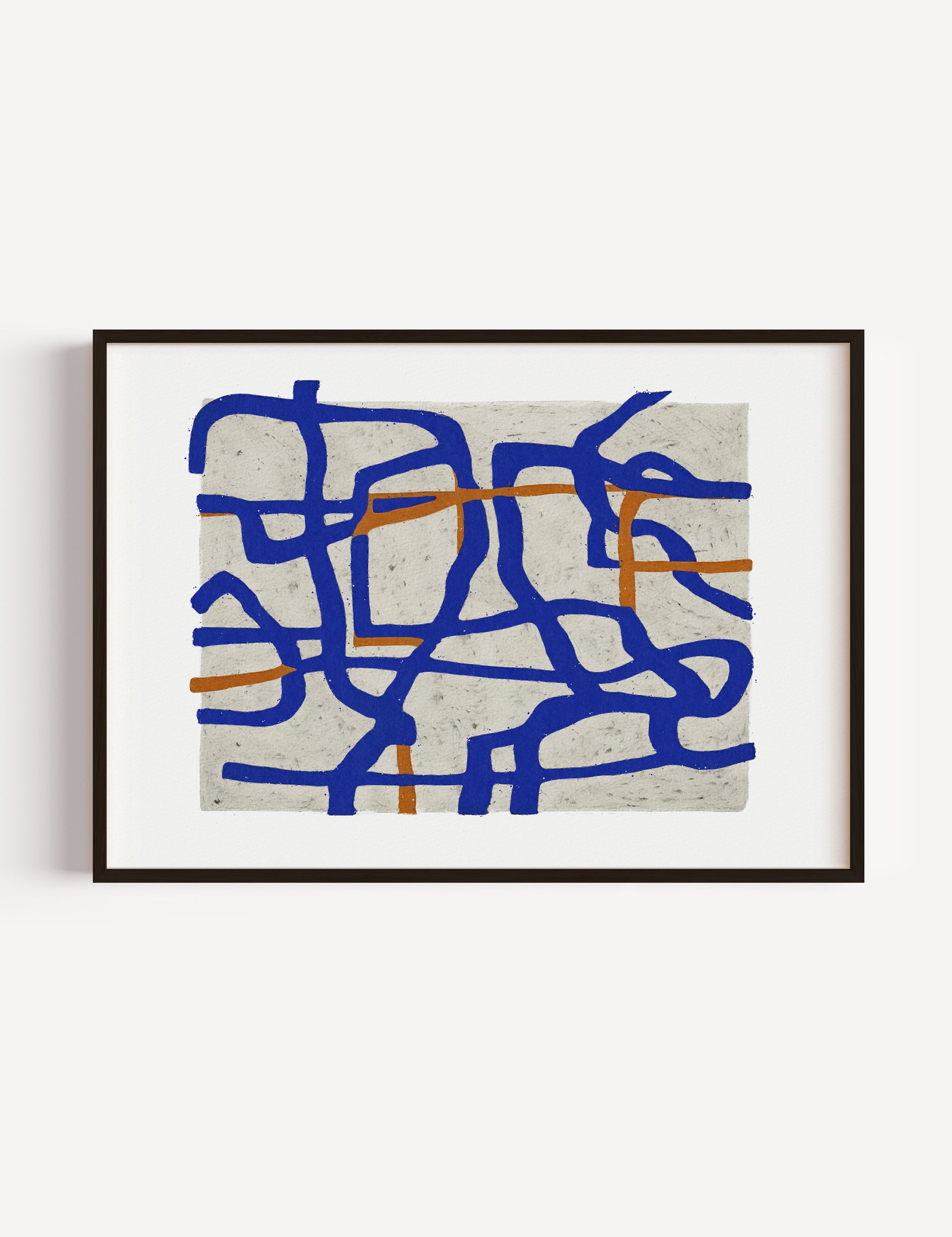 Blue Lines Abstraction (horizontal) by Eliza Majcher Poster