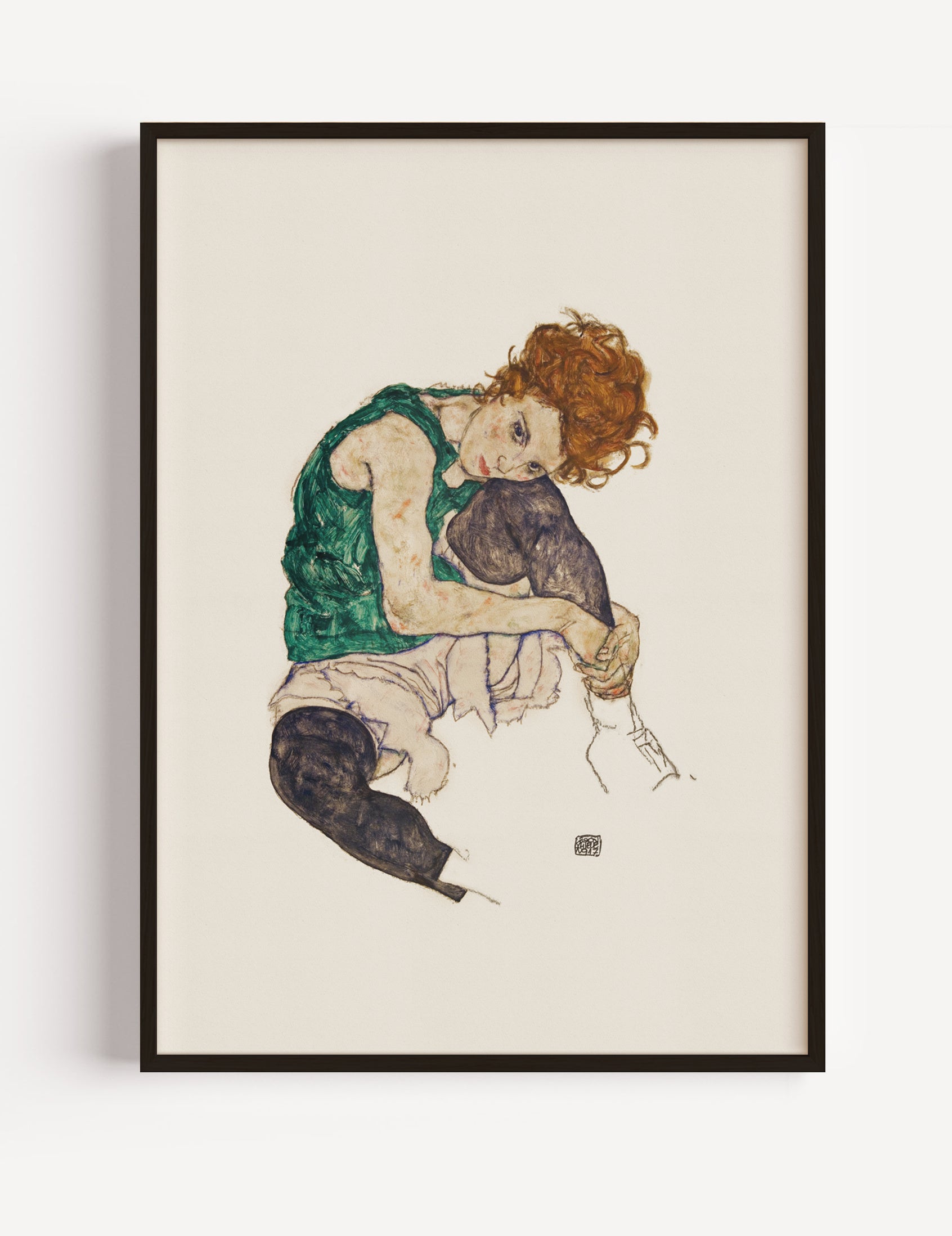 Egon Schiele, Seated Woman with Raised Knee 1917 Poster